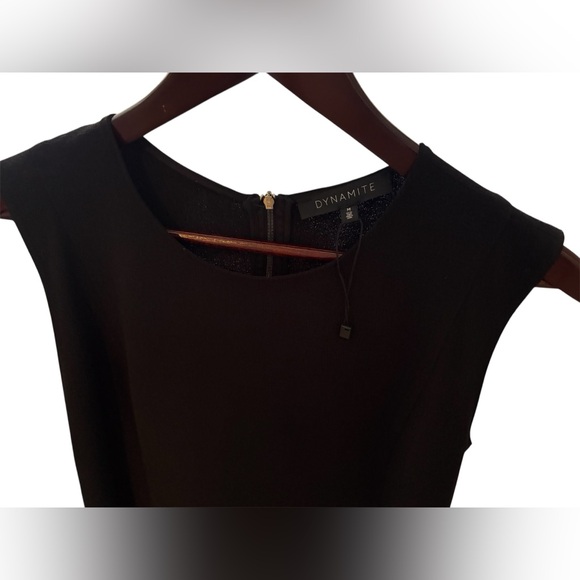 New Dynamite women's little black dress midi length fit and flare sleeveless M - Picture 5 of 6